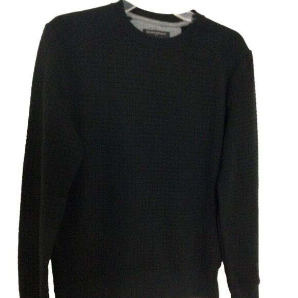Banana Republic Pullover Sweatshirt Men's Small Black Long Sleeve Ribbed Hem - Picture 1 of 6